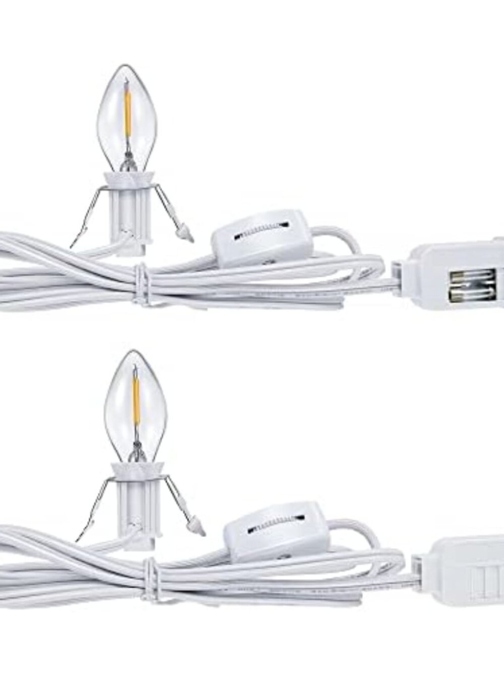 Christmas Village Lights Cord with On/Off Switch and Spare Fuse, 2 Pieces